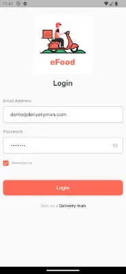 eFood Delivery Man android App screenshot 5